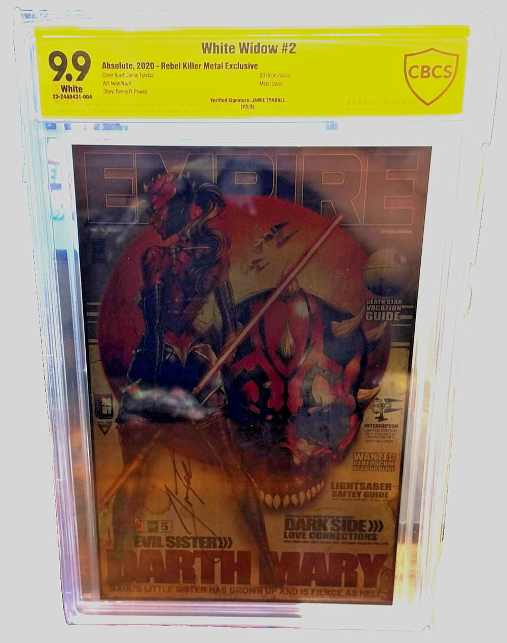 White Widow #2 Rebel Killer Metal Darth Maul Variant CBCS 9.9 Signed